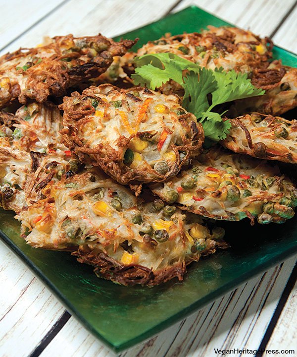 Mixed Vegetable Fritters from The Vegan Air Fryer by JL Fields
