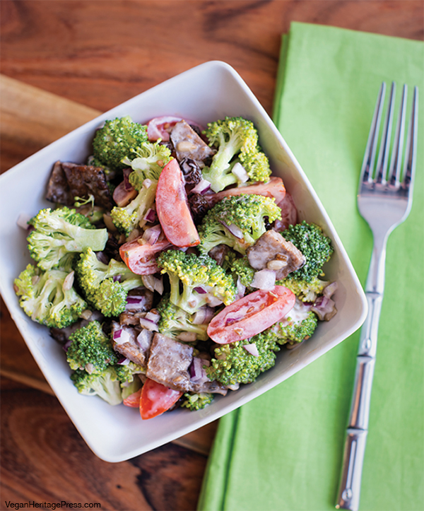 Broccoli and Tempeh Bacon Salad from Baconish by Leinana Two Moons